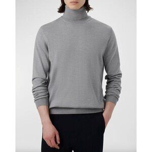 Bugatchi Super Merino Solid Turtleneck Sweater Cement Mens Size L